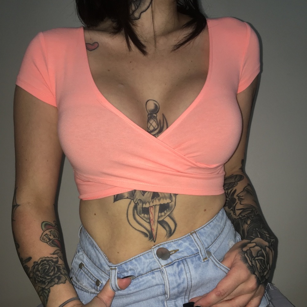 Orange crop top